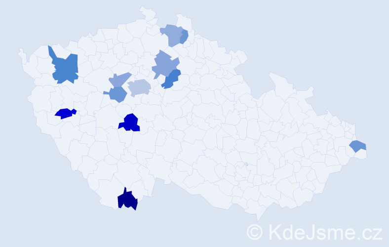 Jméno: 'Vadym', počet výskytů 16 v celé ČR