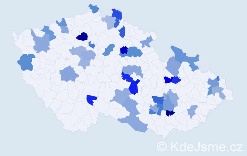 Jméno: 'Máša', počet výskytů 62 v celé ČR