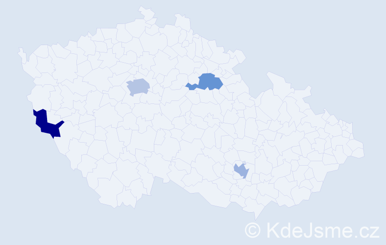 Jméno: 'Shireen', počet výskytů 5 v celé ČR