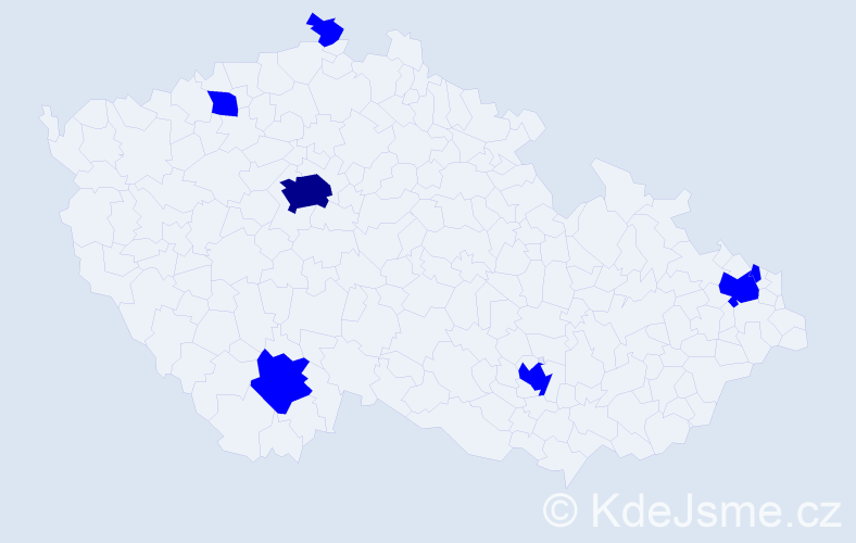 Jméno: 'Matt', počet výskytů 8 v celé ČR