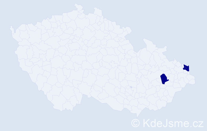 Jméno: 'Blandyna', počet výskytů 3 v celé ČR