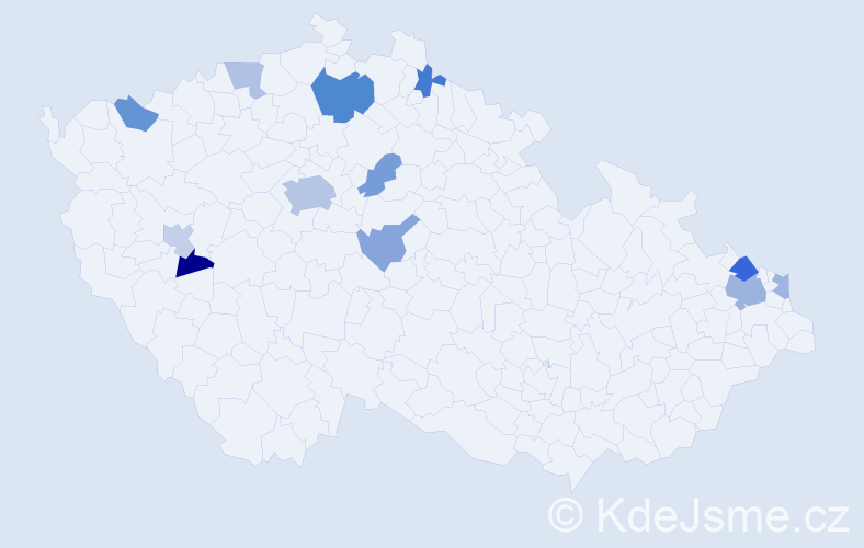 Jméno: 'Adelaida', počet výskytů 23 v celé ČR