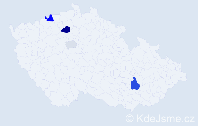 Jméno: 'Yasmeen', počet výskytů 4 v celé ČR