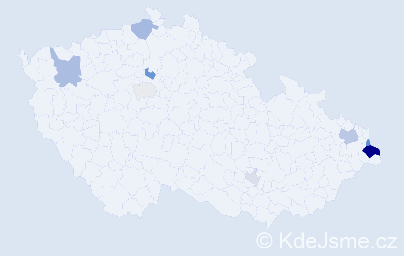 Jméno: 'Ruta', počet výskytů 13 v celé ČR