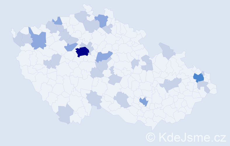 Jméno: 'Jordan', počet výskytů 58 v celé ČR
