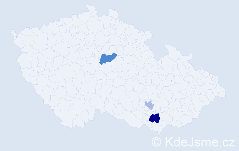 Jméno: 'Stella Maria', počet výskytů 3 v celé ČR