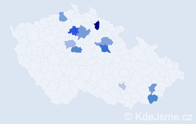 Jméno: 'Jara', počet výskytů 15 v celé ČR