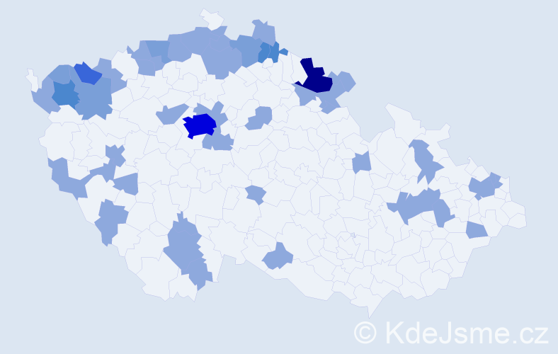 Jméno: 'Dietmar', počet výskytů 71 v celé ČR