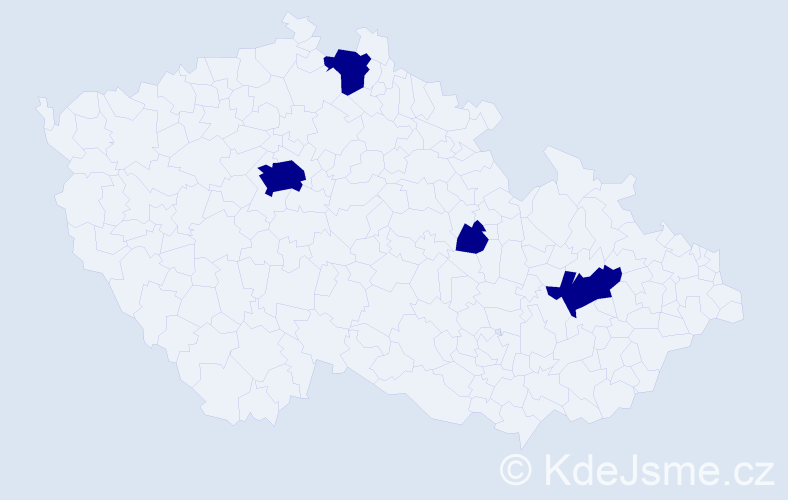 Jméno: 'Jan Benjamin', počet výskytů 4 v celé ČR