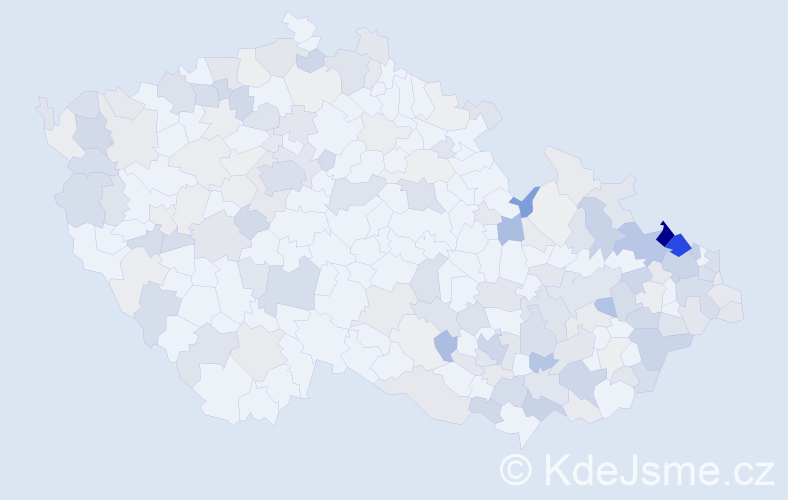 Jméno: 'Bernard', počet výskytů 450 v celé ČR