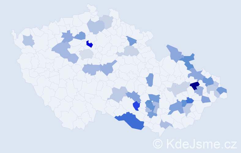 Jméno: 'Dalimila', počet výskytů 71 v celé ČR