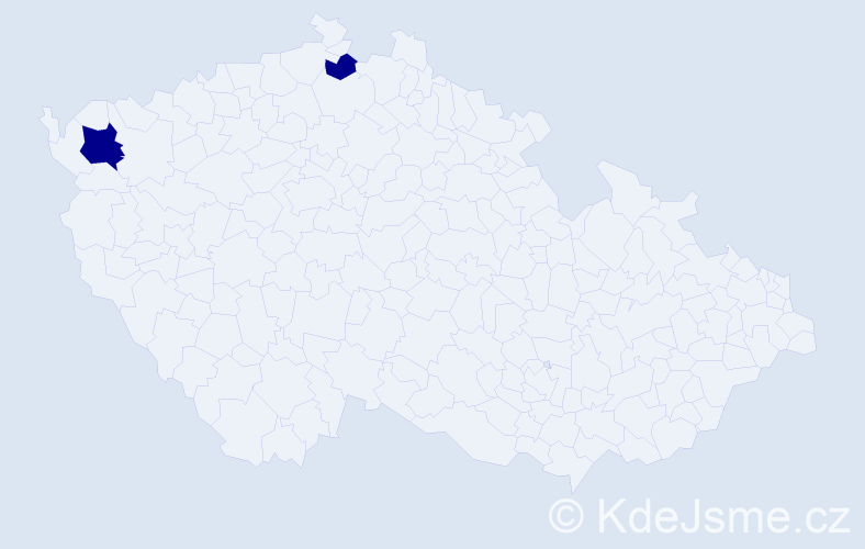 Jméno: 'Hana Markéta', počet výskytů 2 v celé ČR