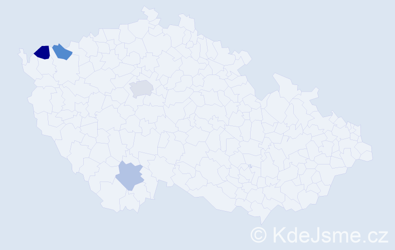 Jméno: 'Asta', počet výskytů 5 v celé ČR