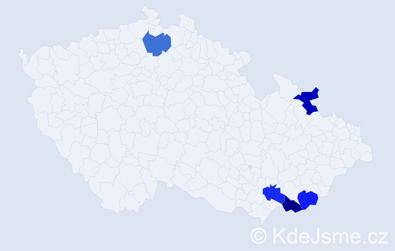 Jméno: 'Samantha Anna', počet výskytů 5 v celé ČR
