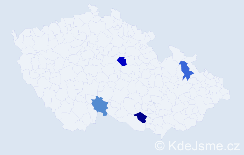 Jméno: 'Jadrana', počet výskytů 4 v celé ČR