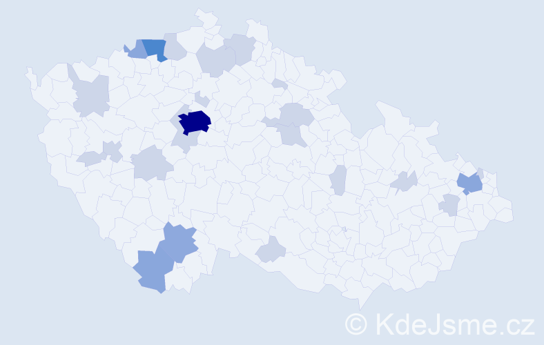 Jméno: 'Angel', počet výskytů 49 v celé ČR