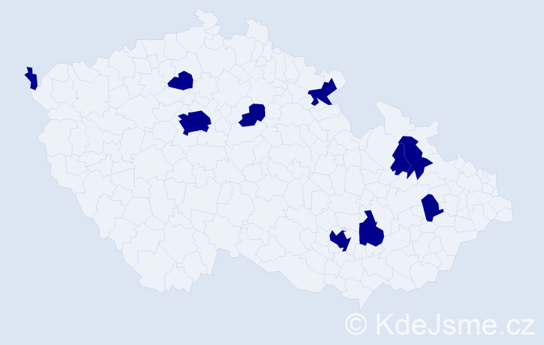 Jméno: 'Adam Miroslav', počet výskytů 10 v celé ČR