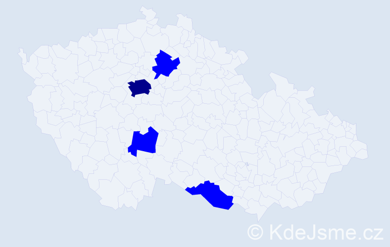 Jméno: 'Ruža', počet výskytů 5 v celé ČR