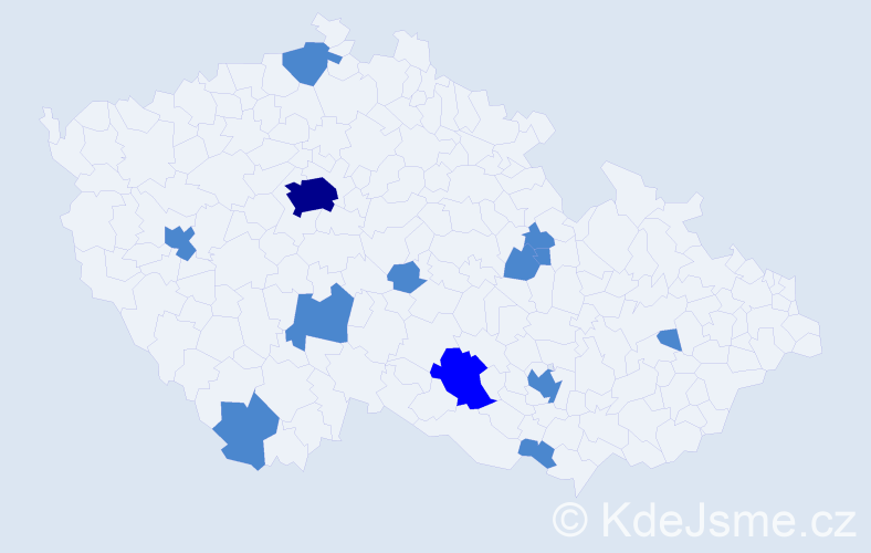 Jméno: 'Georgina', počet výskytů 16 v celé ČR