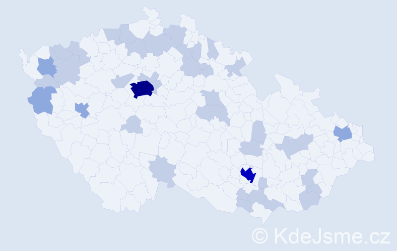 Jméno: 'Theresa', počet výskytů 61 v celé ČR