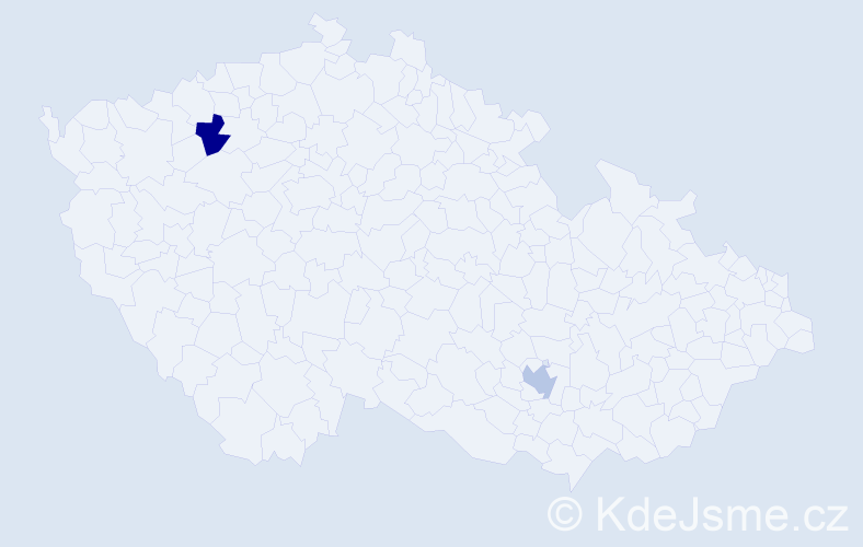 Jméno: 'Ludmil', počet výskytů 2 v celé ČR