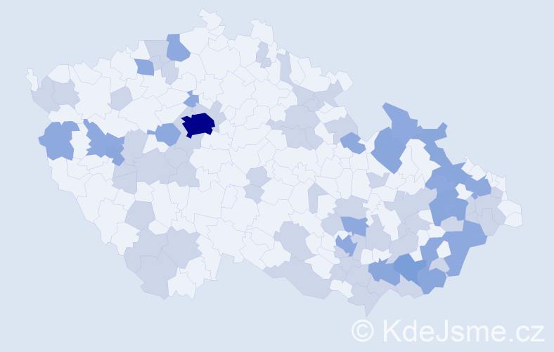 Jméno: 'Anastasie', počet výskytů 131 v celé ČR
