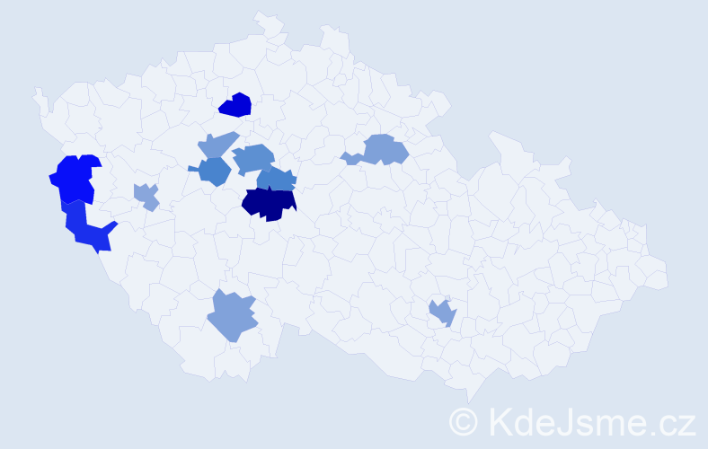Jméno: 'Maia', počet výskytů 23 v celé ČR