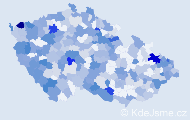 Jméno: 'Vladěna', počet výskytů 580 v celé ČR