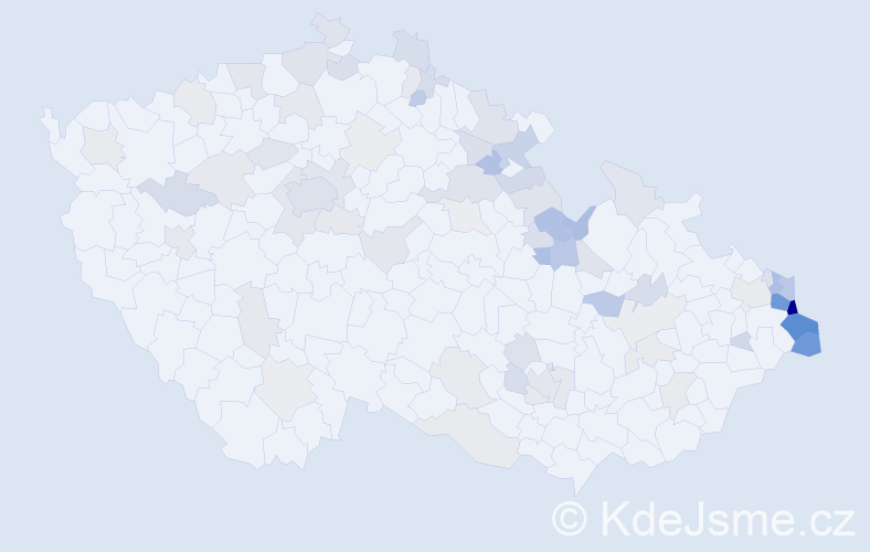 Jméno: 'Joanna', počet výskytů 173 v celé ČR