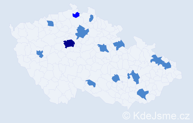 Jméno: 'Frída', počet výskytů 17 v celé ČR