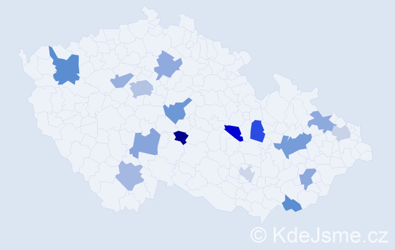 Jméno: 'Judit', počet výskytů 22 v celé ČR