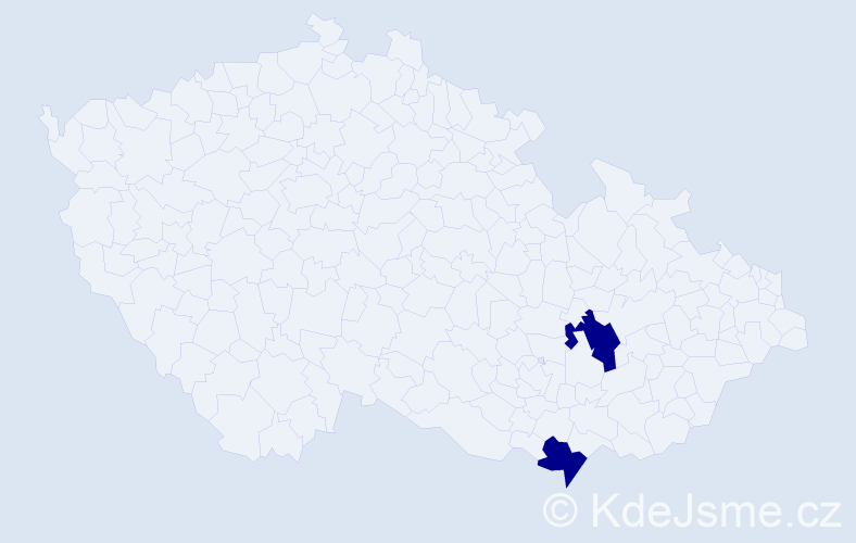 Jméno: 'Večeslav', počet výskytů 2 v celé ČR