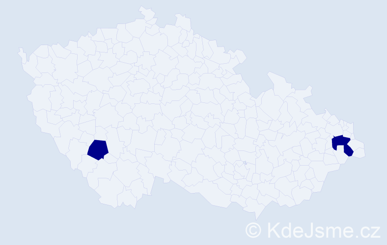 Jméno: 'Ainoa', počet výskytů 2 v celé ČR