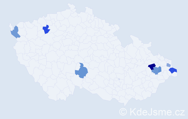 Jméno: 'Aleksander', počet výskytů 9 v celé ČR