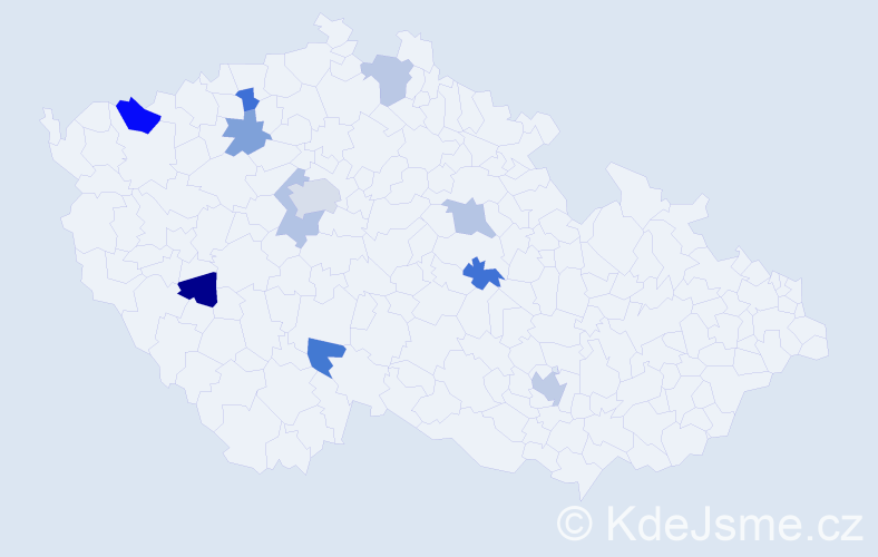 Jméno: 'Linh', počet výskytů 15 v celé ČR