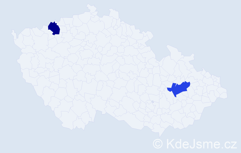 Jméno: 'Alexey', počet výskytů 2 v celé ČR