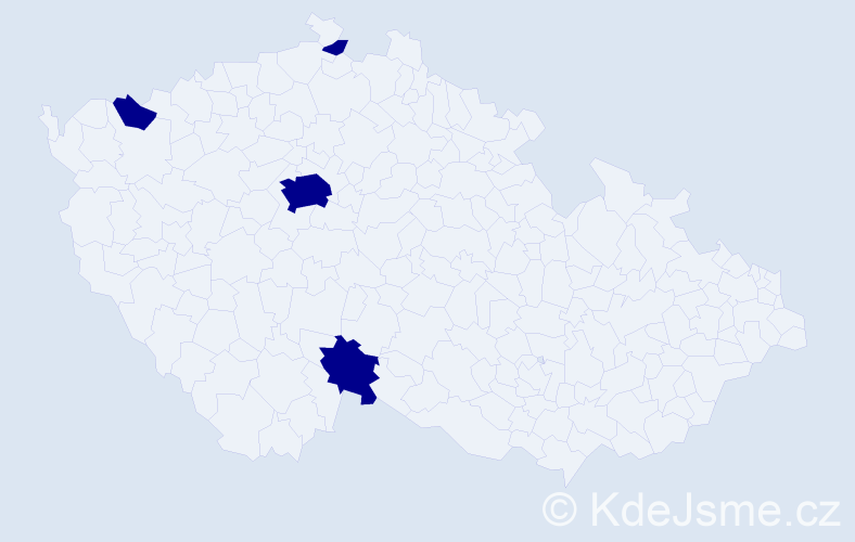 Jméno: 'Jan Damián', počet výskytů 4 v celé ČR