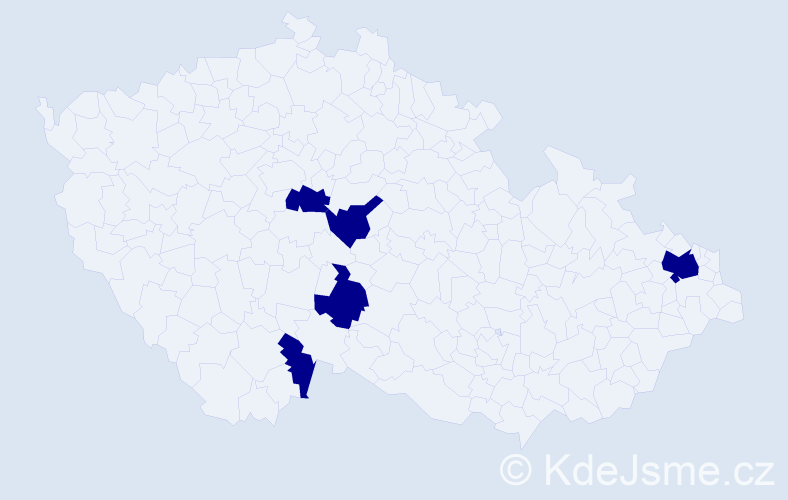 Jméno: 'Mai Hoa', počet výskytů 5 v celé ČR