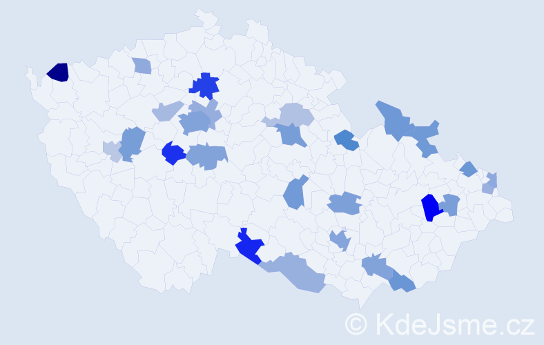 Jméno: 'Beatrix', počet výskytů 44 v celé ČR