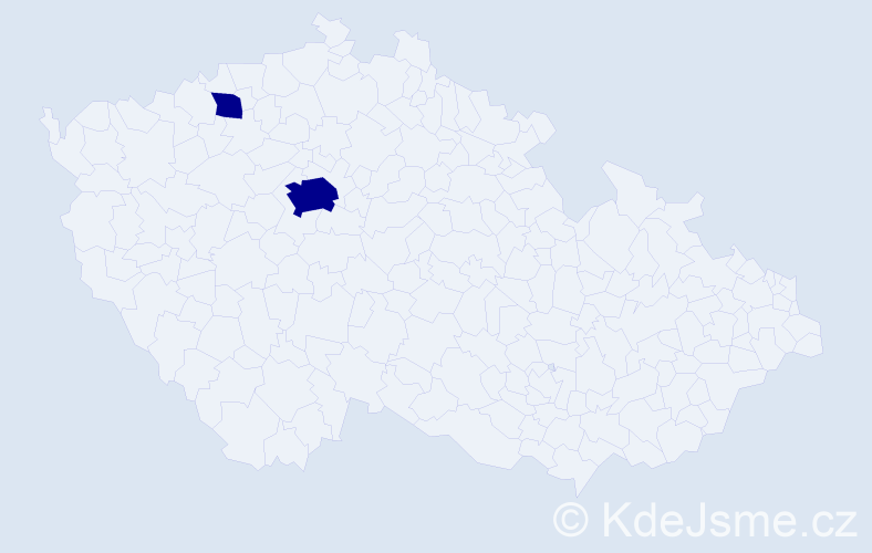 Jméno: 'Derya', počet výskytů 2 v celé ČR