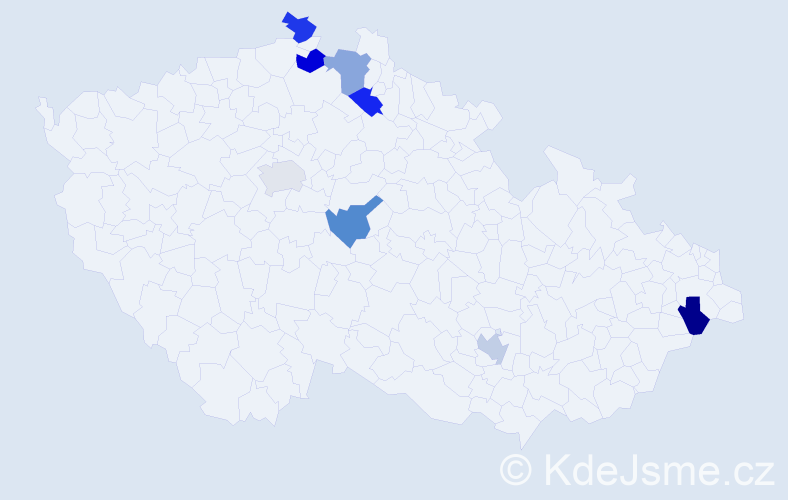 Jméno: 'Rick', počet výskytů 8 v celé ČR