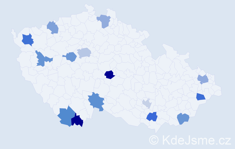 Jméno: 'Niklas', počet výskytů 20 v celé ČR