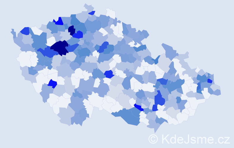 Jméno: 'Světluše', počet výskytů 464 v celé ČR