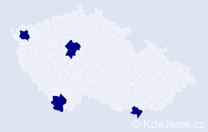 Jméno: 'Benito', počet výskytů 5 v celé ČR