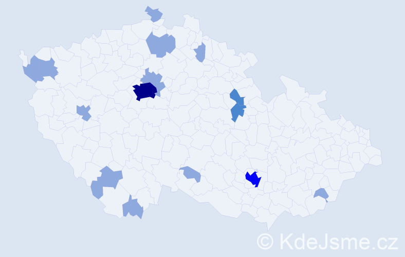 Jméno: 'Martin Josef', počet výskytů 25 v celé ČR