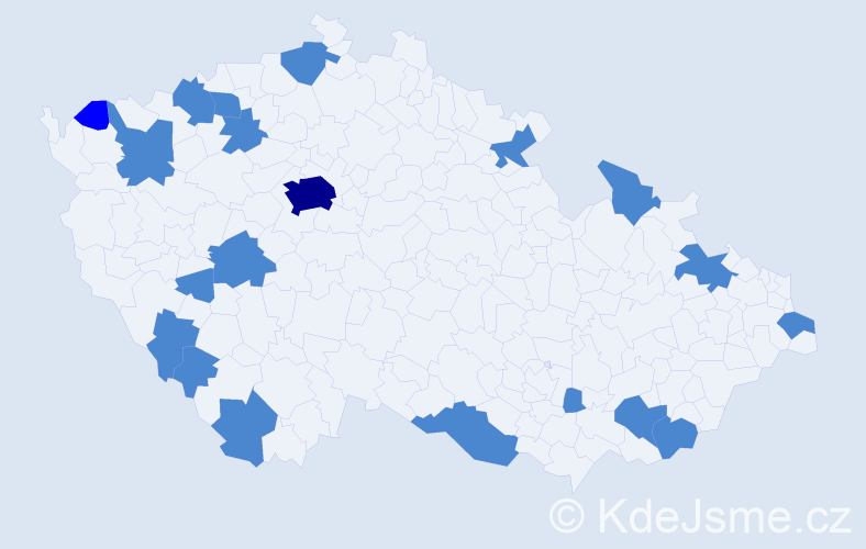 Jméno: 'Rupert', počet výskytů 23 v celé ČR