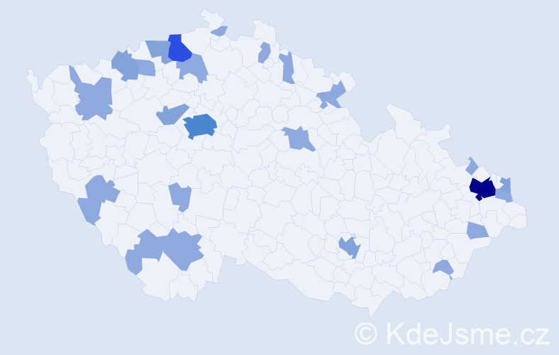 Jméno: 'Ywetta', počet výskytů 44 v celé ČR