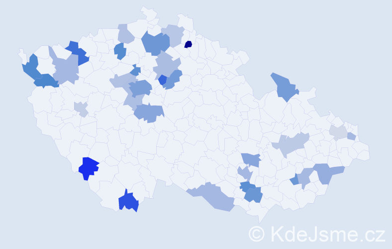 Jméno: 'Olesja', počet výskytů 51 v celé ČR