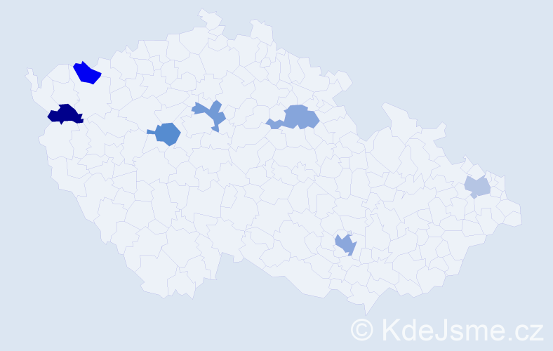Jméno: 'Irenea', počet výskytů 8 v celé ČR