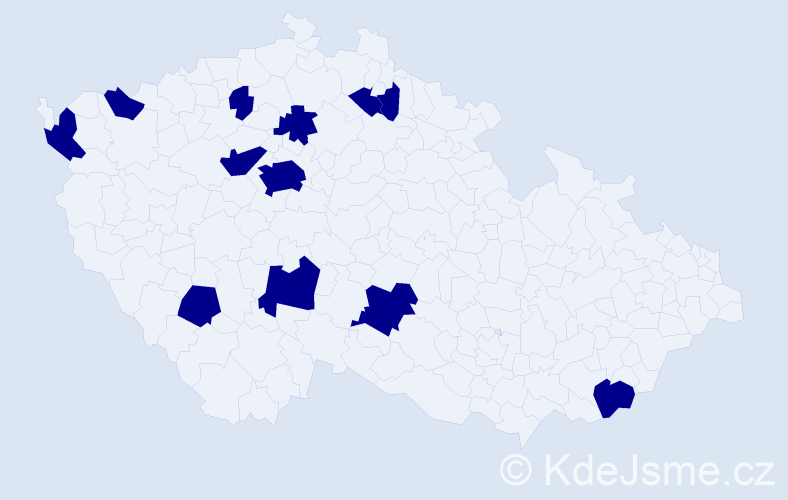 Jméno: 'Kryštof Jiří', počet výskytů 12 v celé ČR